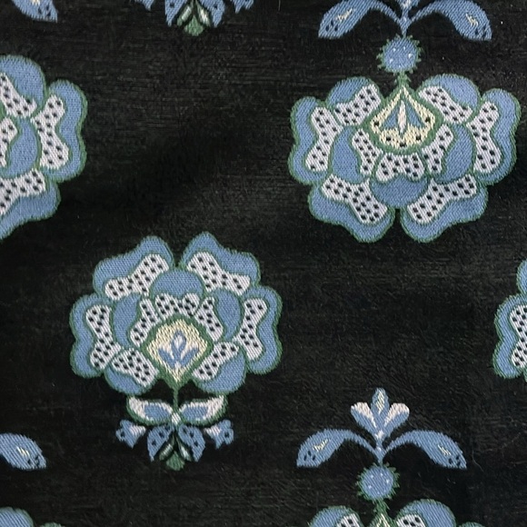 Gorgeous Dark Green Textured LOFT Mini Skirt with Blue Brocade Print 14 - Picture 2 of 5